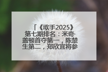 《歌手2025》第七期排名：米奇·盖顿首夺第一，陈楚生第二，郑欣宜将参加下一轮张榜赛