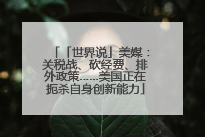 「世界说」美媒：关税战、砍经费、排外政策……美国正在扼杀自身创新能力