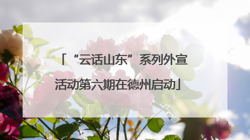 “云话山东”系列外宣活动第六期在德州启动
