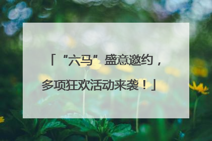 “六马”盛意邀约，多项狂欢活动来袭！