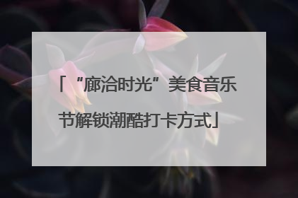 “廊洽时光”美食音乐节解锁潮酷打卡方式