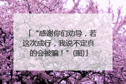 “感谢你们劝导，若这次成行，我说不定真的会被骗！”(图)