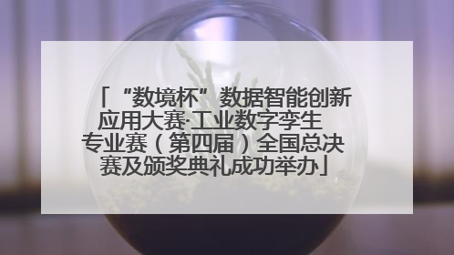 “数境杯”数据智能创新应用大赛·工业数字孪生 专业赛（第四届）全国总决赛及颁奖典礼成功举办