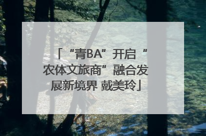 “青BA”开启“农体文旅商”融合发展新境界 戴美玲