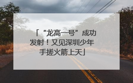“龙高一号”成功发射！又见深圳少年手搓火箭上天