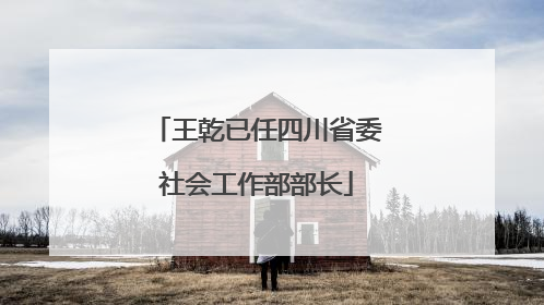 王乾已任四川省委社会工作部部长