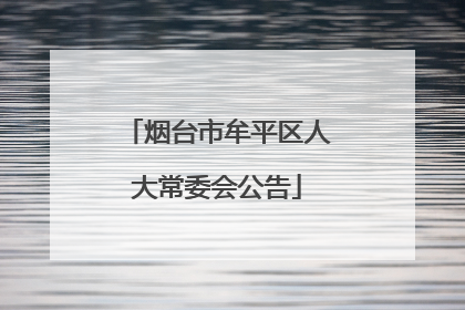 烟台市牟平区人大常委会公告