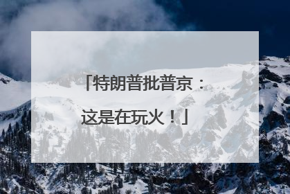 特朗普批普京：这是在玩火！