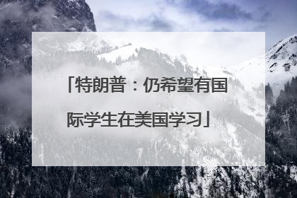 特朗普：仍希望有国际学生在美国学习