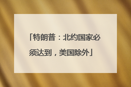 特朗普：北约国家必须达到，美国除外