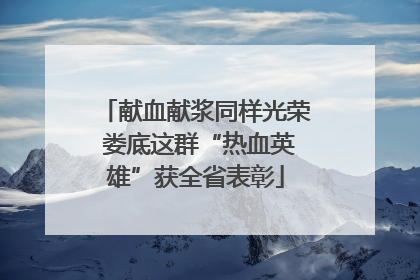 献血献浆同样光荣 娄底这群“热血英雄”获全省表彰