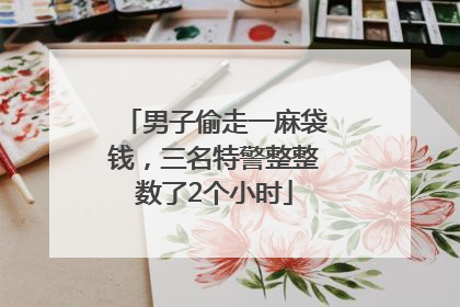 男子偷走一麻袋钱，三名特警整整数了2个小时