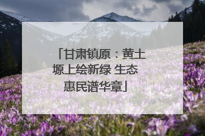 甘肃镇原：黄土塬上绘新绿 生态惠民谱华章