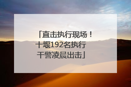 直击执行现场！十堰192名执行干警凌晨出击