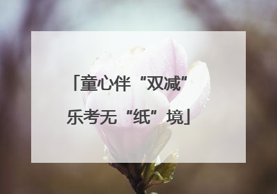 童心伴“双减” 乐考无“纸”境