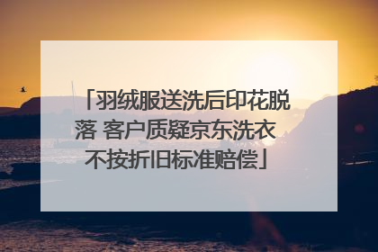 羽绒服送洗后印花脱落 客户质疑京东洗衣不按折旧标准赔偿