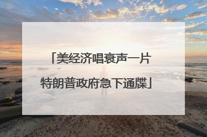 美经济唱衰声一片 特朗普政府急下通牒