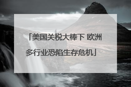 美国关税大棒下 欧洲多行业恐陷生存危机