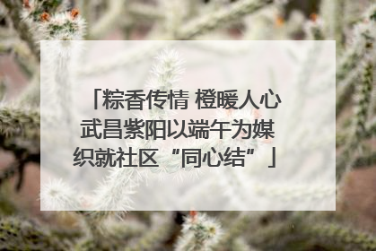 粽香传情 橙暖人心 武昌紫阳以端午为媒织就社区“同心结”