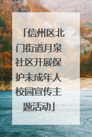 信州区北门街道月泉社区开展保护未成年人校园宣传主题活动