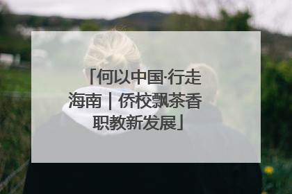 何以中国·行走海南｜侨校飘茶香 职教新发展