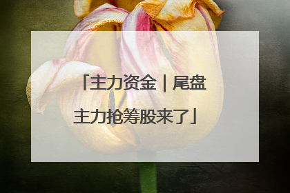 主力资金｜尾盘主力抢筹股来了