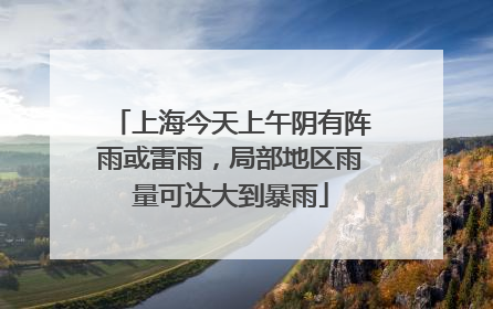 上海今天上午阴有阵雨或雷雨，局部地区雨量可达大到暴雨