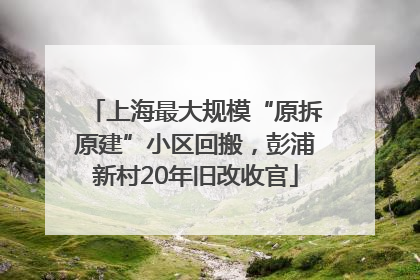 上海最大规模“原拆原建”小区回搬，彭浦新村20年旧改收官