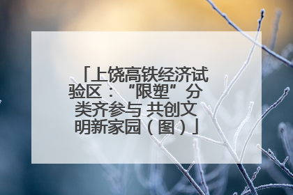 上饶高铁经济试验区：“限塑”分类齐参与 共创文明新家园（图）