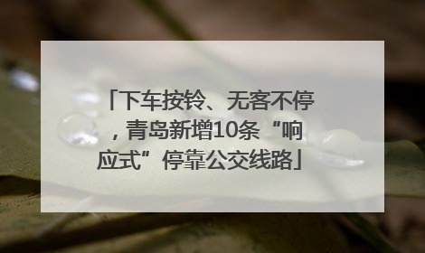 下车按铃、无客不停，青岛新增10条“响应式”停靠公交线路