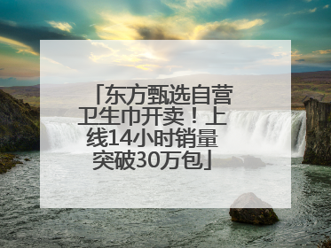 东方甄选自营卫生巾开卖！上线14小时销量突破30万包