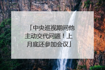 中央巡视期间他主动交代问题！上月底还参加会议