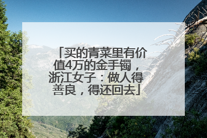 买的青菜里有价值4万的金手镯，浙江女子：做人得善良，得还回去