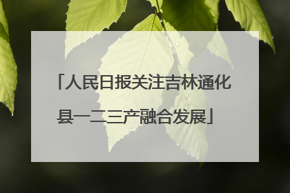 人民日报关注吉林通化县一二三产融合发展