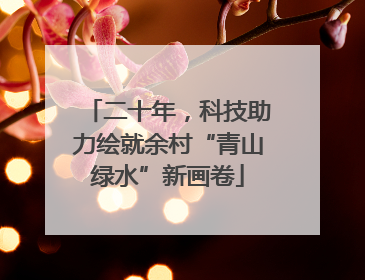 二十年，科技助力绘就余村“青山绿水”新画卷