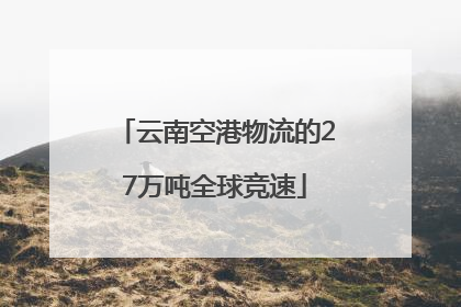 云南空港物流的27万吨全球竞速