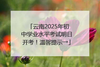 云南2025年初中学业水平考试明日开考！温馨提示→