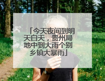 今天夜间到明天白天，贵州局地中到大雨个别乡镇大暴雨