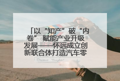 以“知产”破“内卷” 赋能产业升级发展——怀远成立创新联合体打造汽车零部件产业新高地