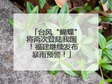 台风“蝴蝶”将两次登陆我国！福建继续发布暴雨预警！