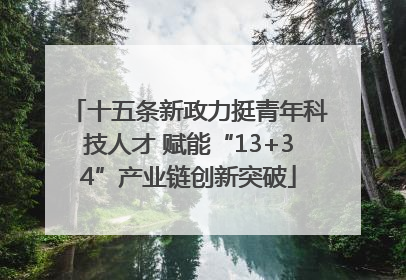 十五条新政力挺青年科技人才 赋能“13+34”产业链创新突破