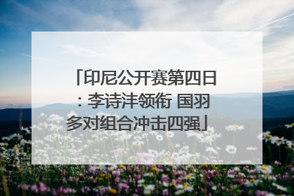 印尼公开赛第四日：李诗沣领衔 国羽多对组合冲击四强
