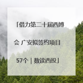借力第二十届西博会 广安拟签约项目57个｜数读西投