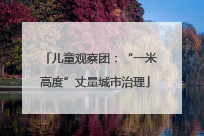 儿童观察团：“一米高度”丈量城市治理