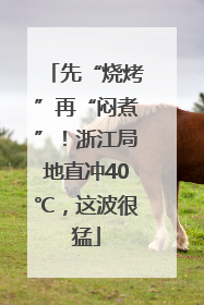 先“烧烤”再“闷煮”！浙江局地直冲40℃，这波很猛