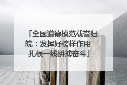 全国道德模范载誉归皖：发挥好榜样作用 扎根一线拼搏奋斗