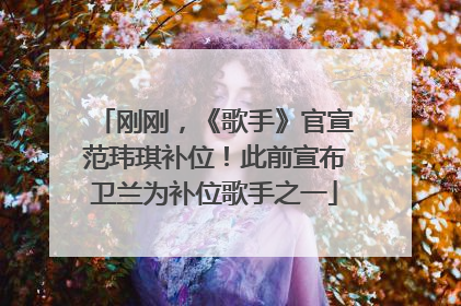 刚刚，《歌手》官宣范玮琪补位！此前宣布卫兰为补位歌手之一