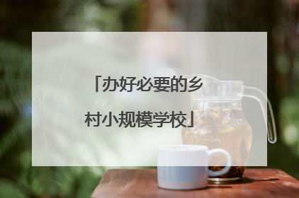 办好必要的乡村小规模学校