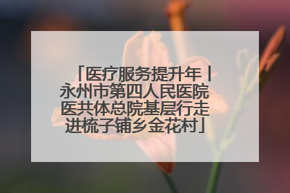 医疗服务提升年丨永州市第四人民医院医共体总院基层行走进梳子铺乡金花村