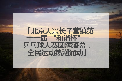 北京大兴长子营镇第十一届 “和谐杯” 乒乓球大赛圆满落幕，全民运动热潮涌动